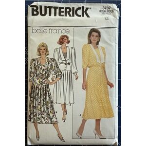 Butterick Belle France Pattern 3737 Misses' Dress Size 12 Cut Complete‎